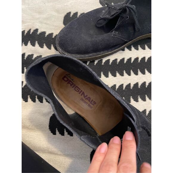 Clarks Originals 10 1/2 Blue Suede Desert Boots Beeswax Crepe Soles Ankle - Picture 6 of 6